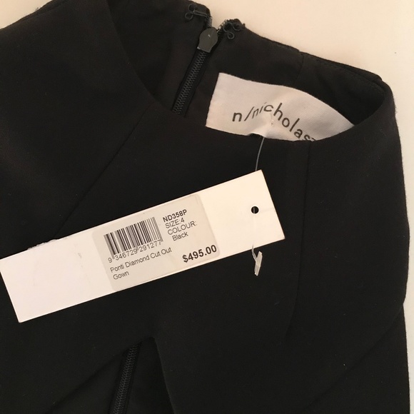 N NICHOLAS Diamond Cut-Out Gown Black Dress - Picture 6 of 6